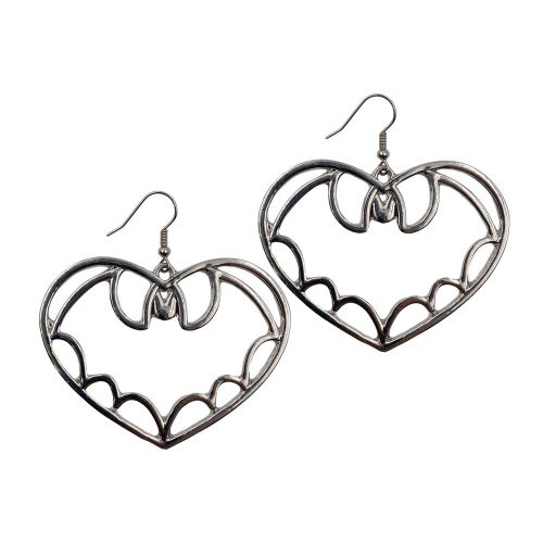 Bat Outline Heart Earring - Kreepsville