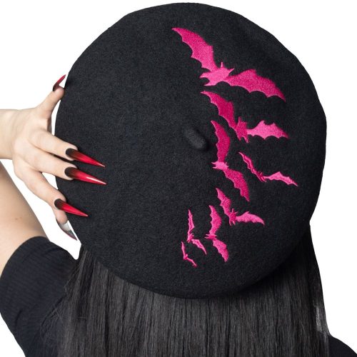 Bat Repeat Pink Beret Hat - Kreepsville