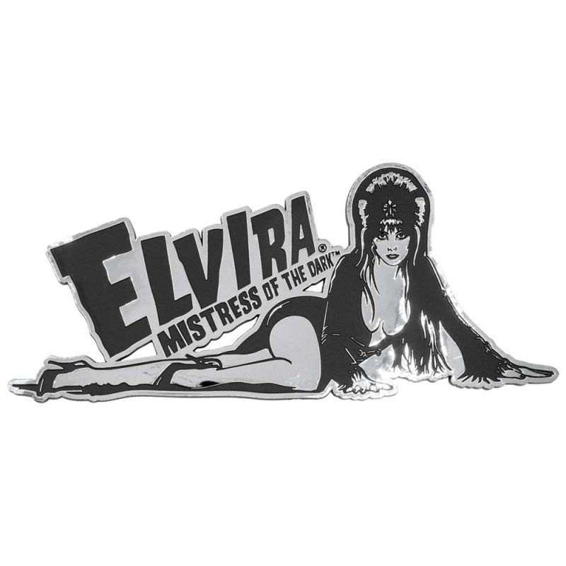 Elvira Laid Down Mega Chrome Stick On Emblem - Kreepsville