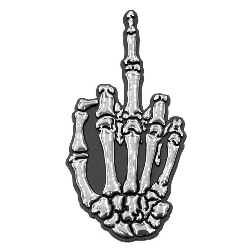 Skeleton Middle Finger Stick On Emblem - Kreepsville