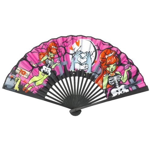 Zombie Girl Pink Fabric Fan - Kreepsville